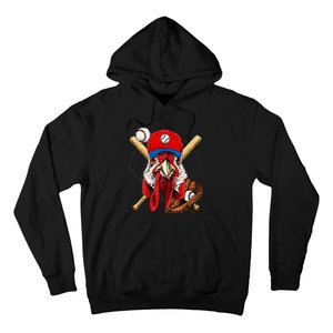 Baseball Player Chicken Pitcher Catcher Baseball Coach Farm Hoodie