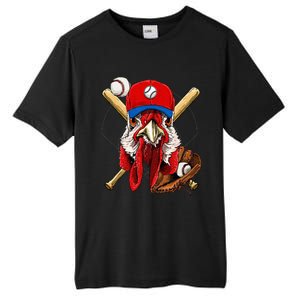 Baseball Player Chicken Pitcher Catcher Baseball Coach Farm Tall Fusion ChromaSoft Performance T-Shirt