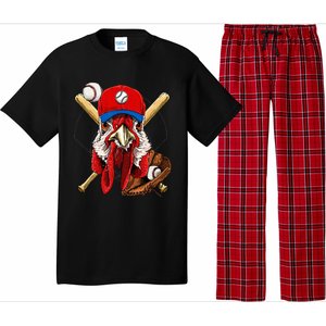 Baseball Player Chicken Pitcher Catcher Baseball Coach Farm Pajama Set