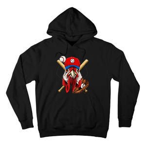 Baseball Player Chicken Pitcher Catcher Baseball Coach Farm Tall Hoodie