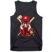 Baseball Player Chicken Pitcher Catcher Baseball Coach Farm Tank Top