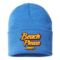 Beach Please Cool Gift Sustainable Knit Beanie