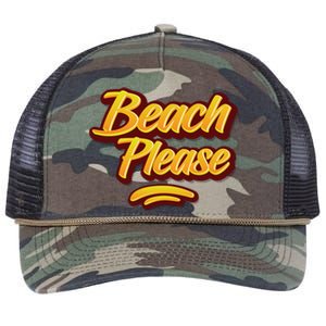 Beach Please Cool Gift Retro Rope Trucker Hat Cap