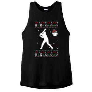 Baseball Player Christmas Cool Ugly Xmas Pajama Cute Gift Ladies PosiCharge Tri-Blend Wicking Tank