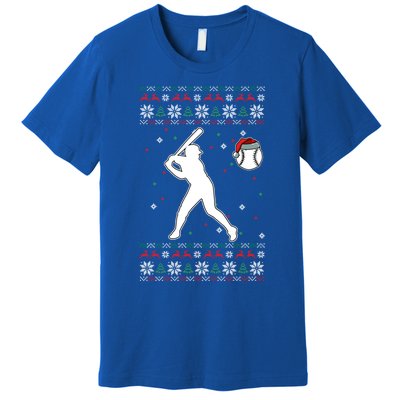 Baseball Player Christmas Cool Ugly Xmas Pajama Cute Gift Premium T-Shirt