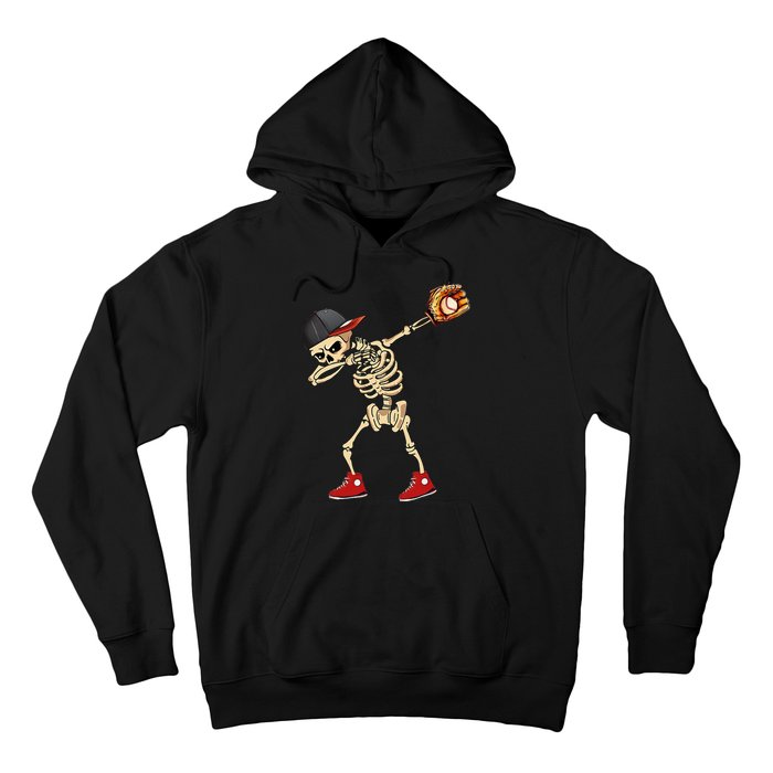 Baseball Player Catcher Pitcher With Mitt Dabbing Skeleton Hoodie