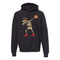 Baseball Player Catcher Pitcher With Mitt Dabbing Skeleton Premium Hoodie