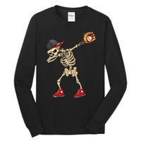 Baseball Player Catcher Pitcher With Mitt Dabbing Skeleton Tall Long Sleeve T-Shirt