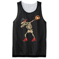 Baseball Player Catcher Pitcher With Mitt Dabbing Skeleton Mesh Reversible Basketball Jersey Tank