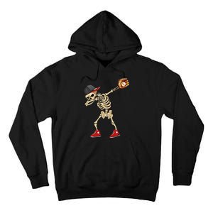 Baseball Player Catcher Pitcher With Mitt Dabbing Skeleton Tall Hoodie