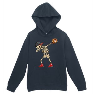 Baseball Player Catcher Pitcher With Mitt Dabbing Skeleton Urban Pullover Hoodie