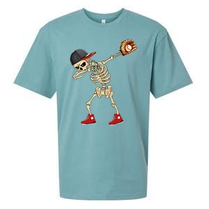 Baseball Player Catcher Pitcher With Mitt Dabbing Skeleton Sueded Cloud Jersey T-Shirt