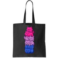 Bi Pride Cat LGBT Bisexual Flag Cute Kawaii Cats Pile Tote Bag