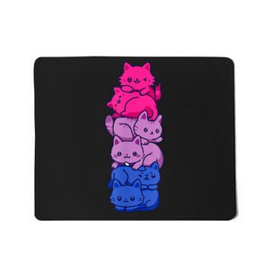 Bi Pride Cat LGBT Bisexual Flag Cute Kawaii Cats Pile Mousepad