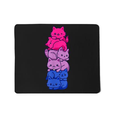 Bi Pride Cat LGBT Bisexual Flag Cute Kawaii Cats Pile Mousepad