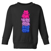 Bi Pride Cat LGBT Bisexual Flag Cute Kawaii Cats Pile Toddler Sweatshirt