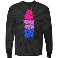 Bi Pride Cat LGBT Bisexual Flag Cute Kawaii Cats Pile Tie-Dye Long Sleeve Shirt