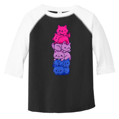 Bi Pride Cat LGBT Bisexual Flag Cute Kawaii Cats Pile Toddler Fine Jersey T-Shirt