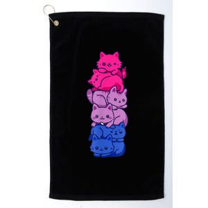 Bi Pride Cat LGBT Bisexual Flag Cute Kawaii Cats Pile Platinum Collection Golf Towel