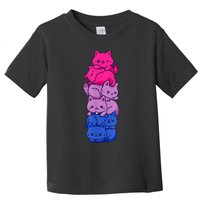 Bi Pride Cat LGBT Bisexual Flag Cute Kawaii Cats Pile Toddler T-Shirt