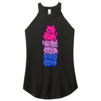 Bi Pride Cat LGBT Bisexual Flag Cute Kawaii Cats Pile Women's Perfect Tri Rocker Tank