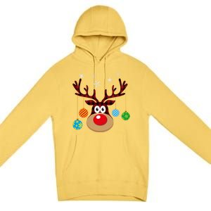 Buffalo Plaid Cute Reindeer Christmas Ornats Snowflakes Funny Gift Premium Pullover Hoodie