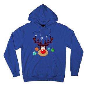 Buffalo Plaid Cute Reindeer Christmas Ornats Snowflakes Funny Gift Hoodie