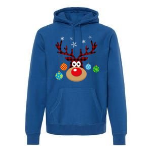 Buffalo Plaid Cute Reindeer Christmas Ornats Snowflakes Funny Gift Premium Hoodie