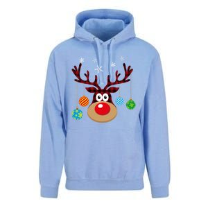 Buffalo Plaid Cute Reindeer Christmas Ornats Snowflakes Funny Gift Unisex Surf Hoodie