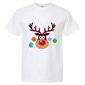 Buffalo Plaid Cute Reindeer Christmas Ornats Snowflakes Funny Gift Garment-Dyed Heavyweight T-Shirt