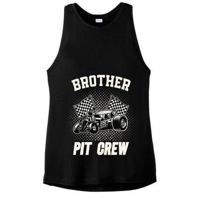 Brother Pit Crew Funny Race Car Birthday Party Racing Family Ladies PosiCharge Tri-Blend Wicking Tank