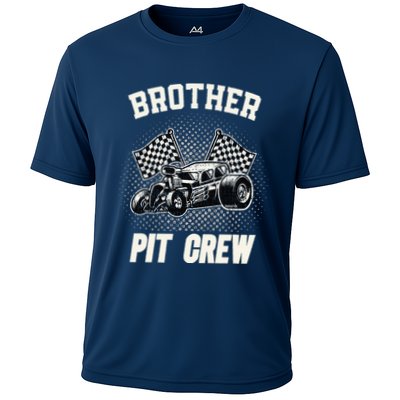 Brother Pit Crew Funny Race Car Birthday Party Racing Family Cooling Performance Crew T-Shirt