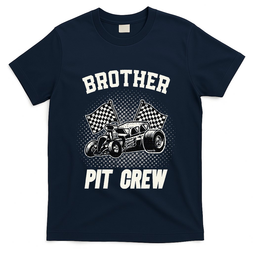 Brother Pit Crew Funny Race Car Birthday Party Racing Family T-Shirt