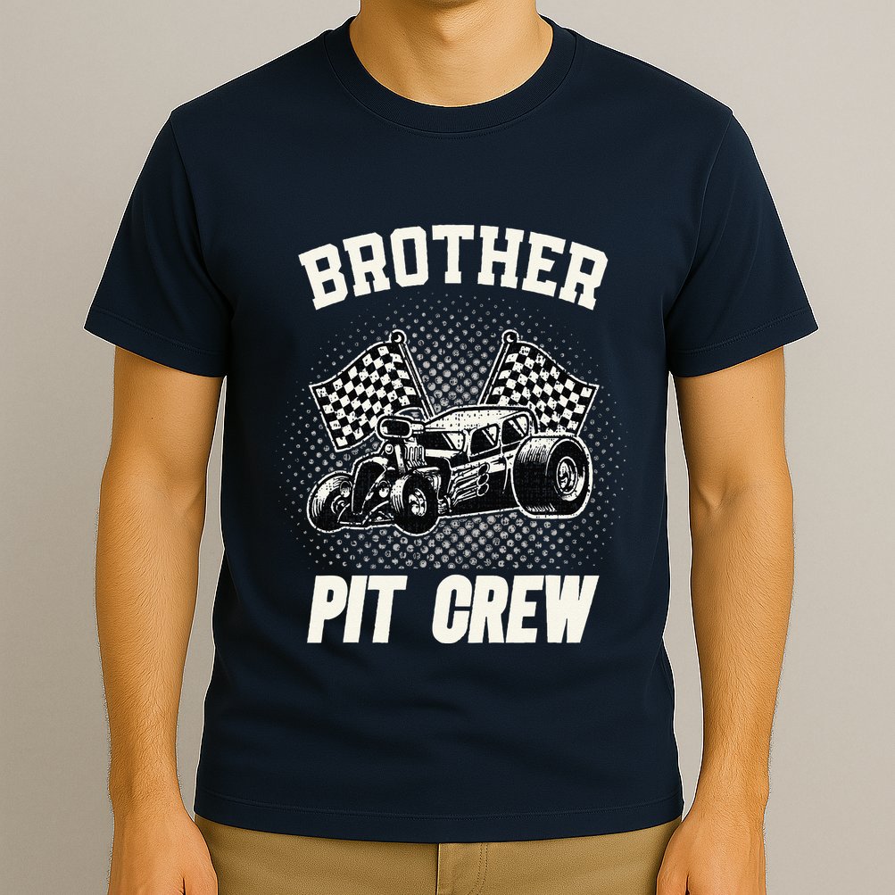 Brother Pit Crew Funny Race Car Birthday Party Racing Family T-Shirt