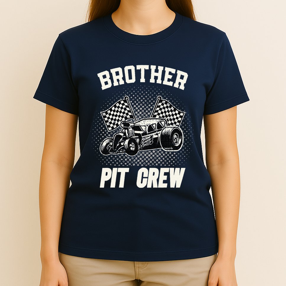 Brother Pit Crew Funny Race Car Birthday Party Racing Family T-Shirt