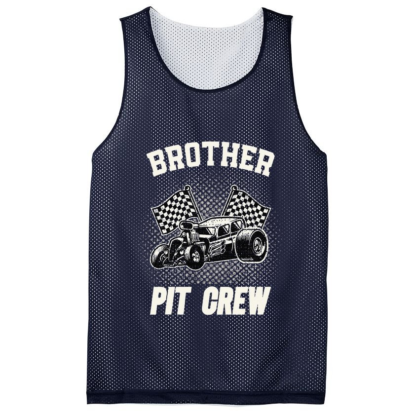 Brother Pit Crew Funny Race Car Birthday Party Racing Family Mesh Reversible Basketball Jersey Tank