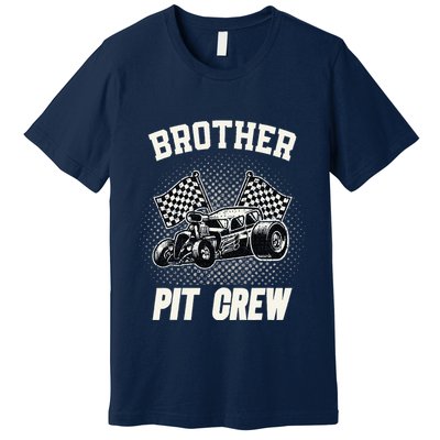Brother Pit Crew Funny Race Car Birthday Party Racing Family Premium T-Shirt