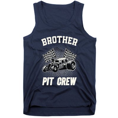 Brother Pit Crew Funny Race Car Birthday Party Racing Family Tank Top