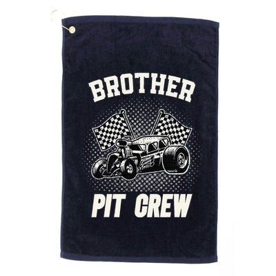 Brother Pit Crew Funny Race Car Birthday Party Racing Family Golf Towel