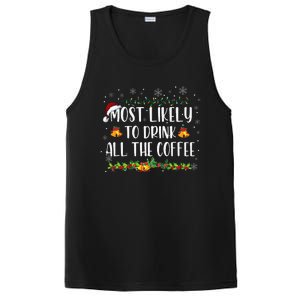 Buffalo Plaid Christmas Most Likely To Drink All The Coffee PosiCharge Competitor Tank