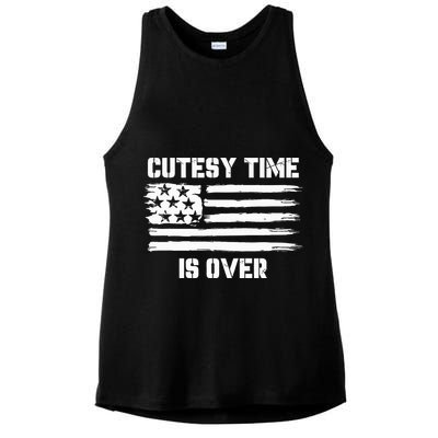 Bold Patriotic Cutesy Time Is Over Ladies PosiCharge Tri-Blend Wicking Tank