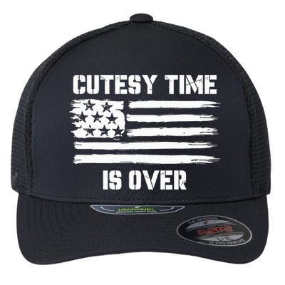 Bold Patriotic Cutesy Time Is Over Flexfit Unipanel Trucker Cap