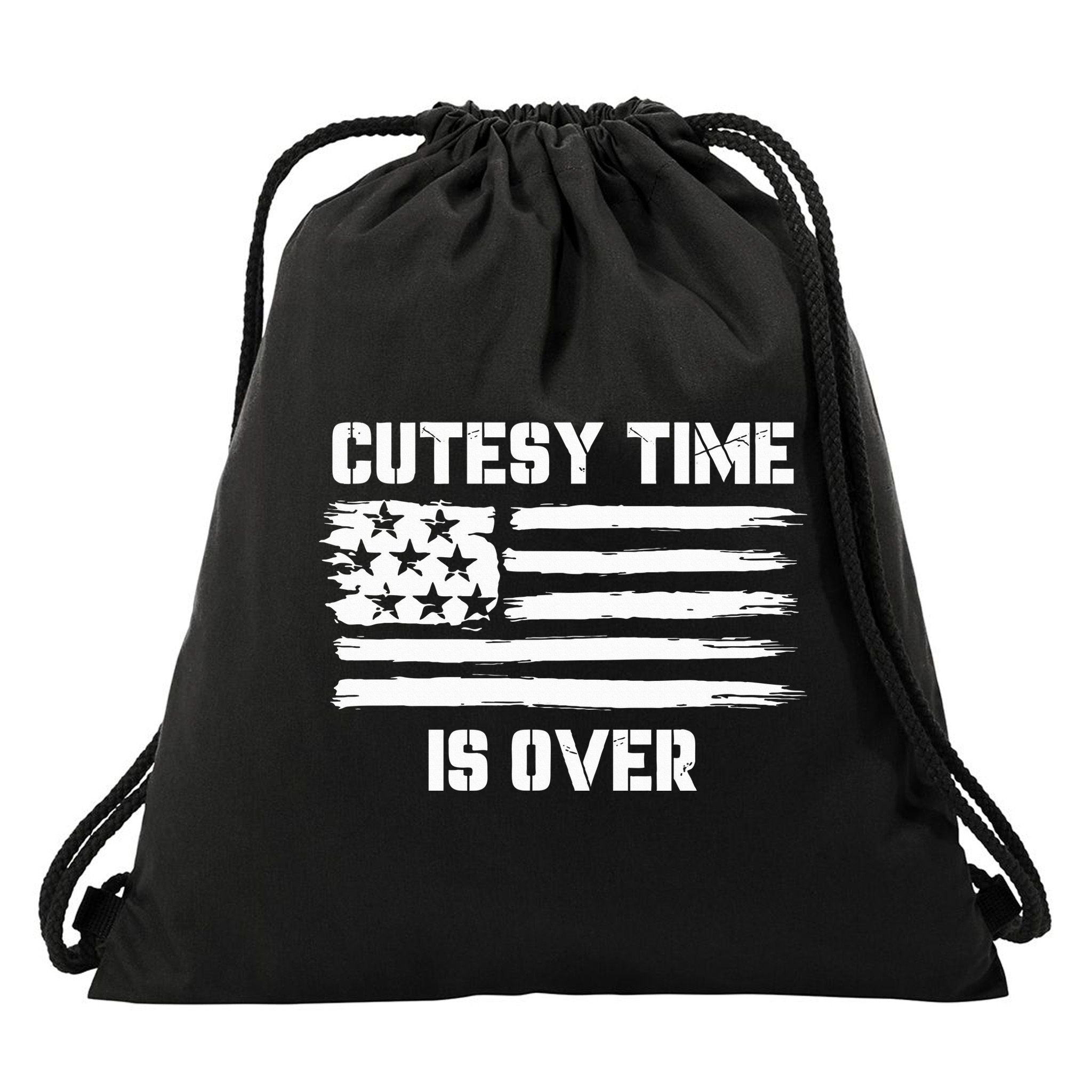 Bold Patriotic Cutesy Time Is Over Drawstring Bag