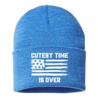 Bold Patriotic Cutesy Time Is Over Sustainable Knit Beanie