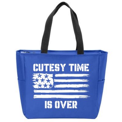Bold Patriotic Cutesy Time Is Over Zip Tote Bag