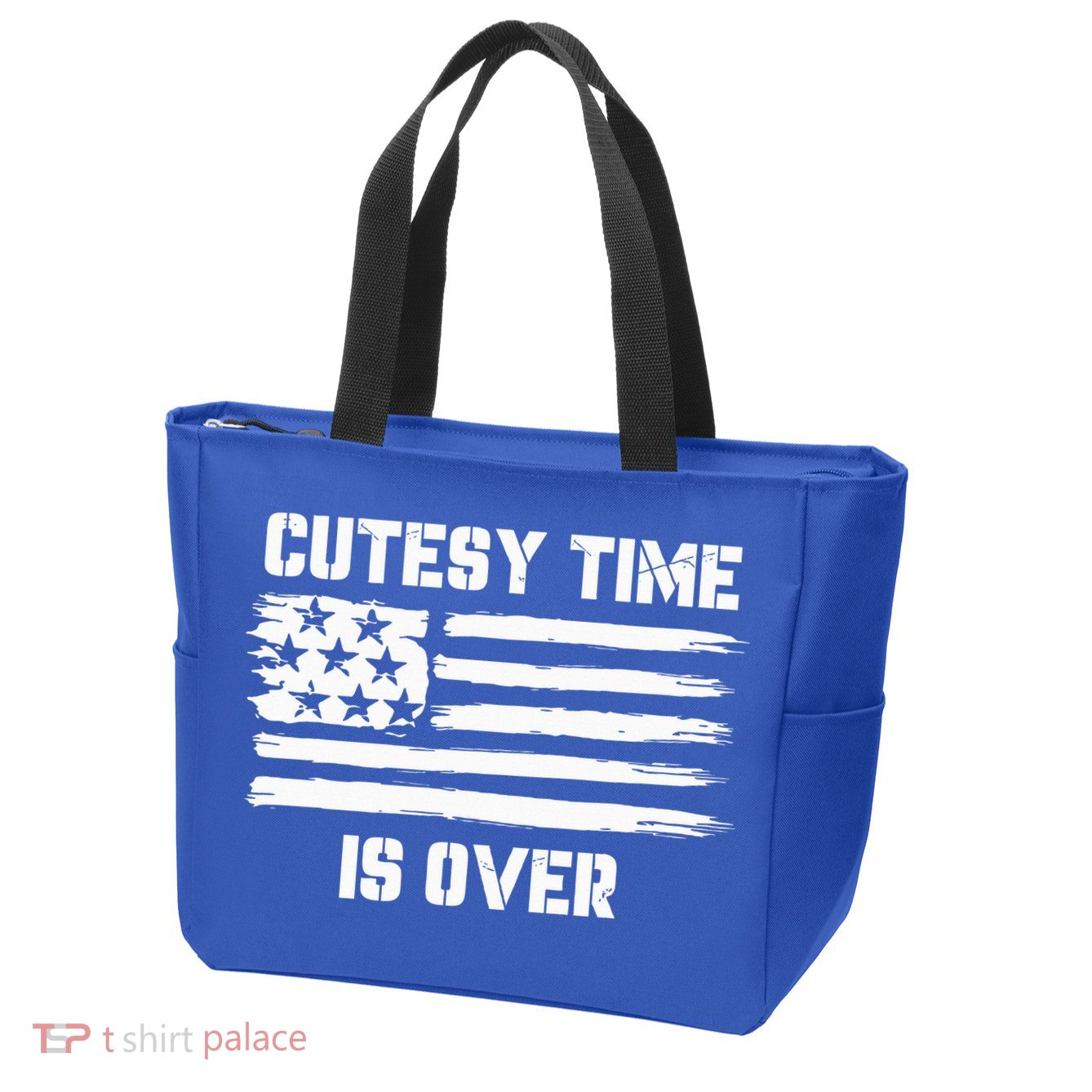 Bold Patriotic Cutesy Time Is Over Zip Tote Bag