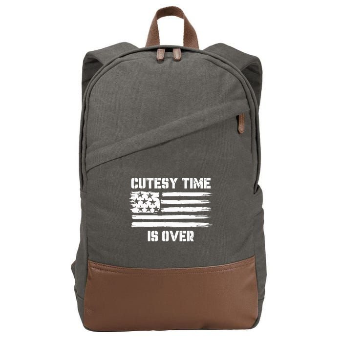Bold Patriotic Cutesy Time Is Over Cotton Canvas Backpack
