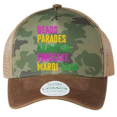 Beads Parades Crawfish Kingcake Masquerade Mardi Gras Gift Legacy Tie Dye Trucker Hat