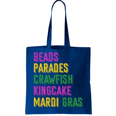 Beads Parades Crawfish Kingcake Masquerade Mardi Gras Gift Tote Bag