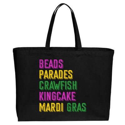 Beads Parades Crawfish Kingcake Masquerade Mardi Gras Gift Cotton Canvas Jumbo Tote